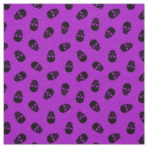 Purple Skull Happy Halloween Modern Fabric