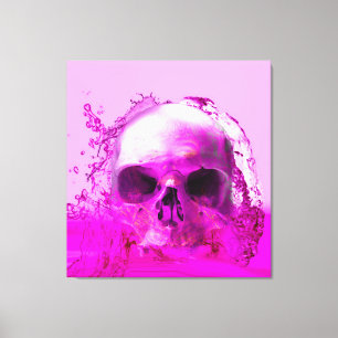 Purple Skull in Water Canvas Print
