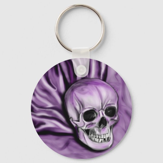 purple skull key chain (Front)