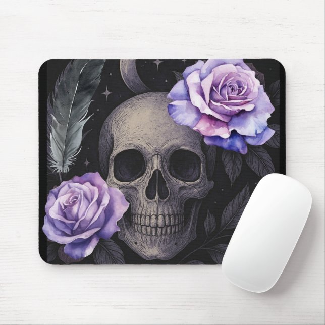 PURPLE SKULL MOUSE PAD (With Mouse)