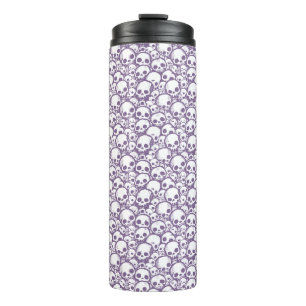 Purple Skull Pattern Thermal Tumbler