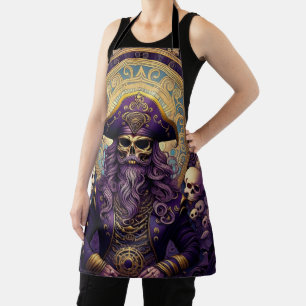 Purple Skull Pirate Apron
