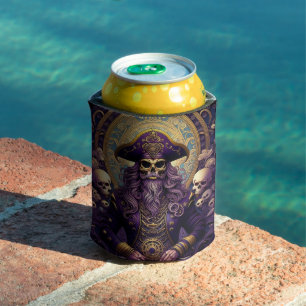 Purple Skull Pirate Can Cooler