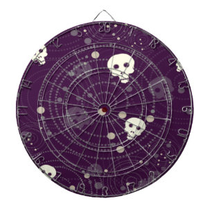 Purple skull silhouette pattern dartboard