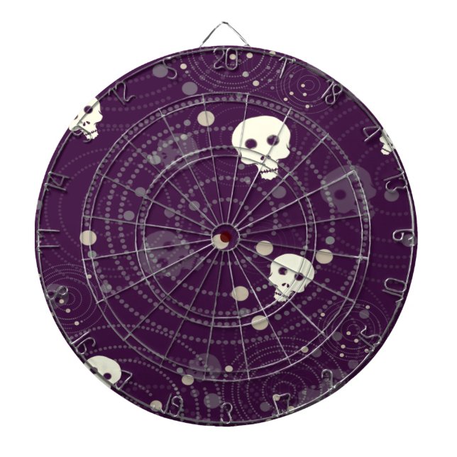 Purple skull silhouette pattern dartboard (Front)