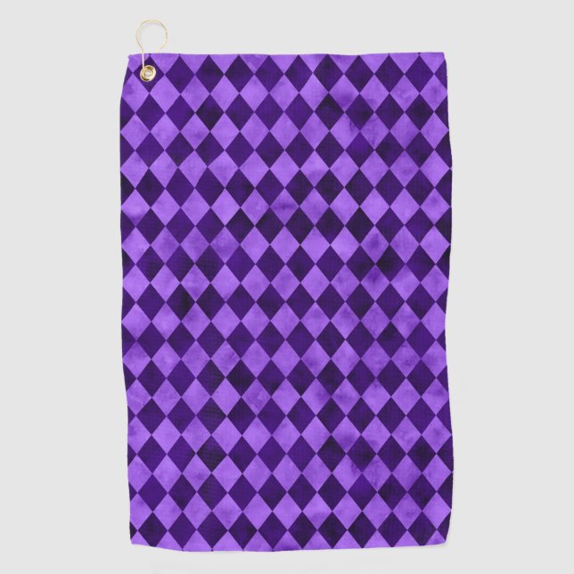 Purple Skulls and Sunflower Series Design 13 Golf Towel (Front)