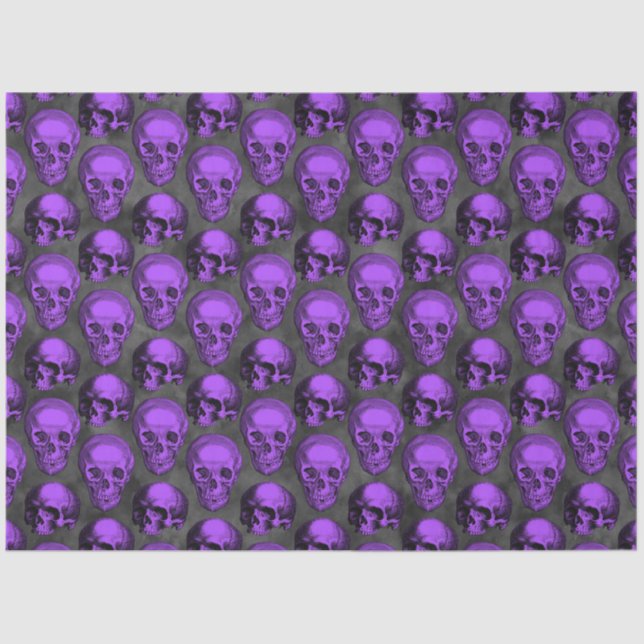 Purple Skulls and Sunflower Series Design 1 Tissue Paper (Front)