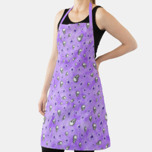 Purple Skulls and Sunflower Series Design 4  Apron