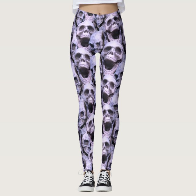Purple Skulls Leggings (Front)