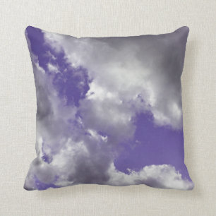 Purple Sky Clouds Throw Pillow