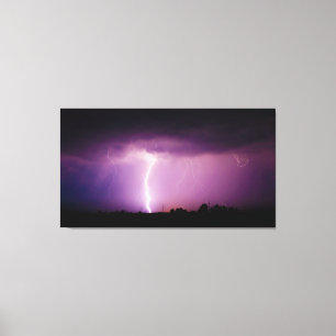 Purple Sky Lightning Storm Canvas Print