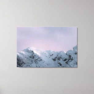 Purple sky over mountains canvas print