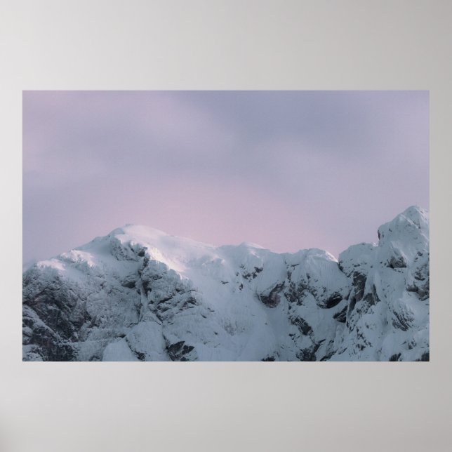 Purple sky over mountains poster (Front)