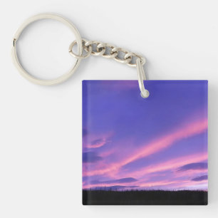 Purple Sky Sunset Keychain