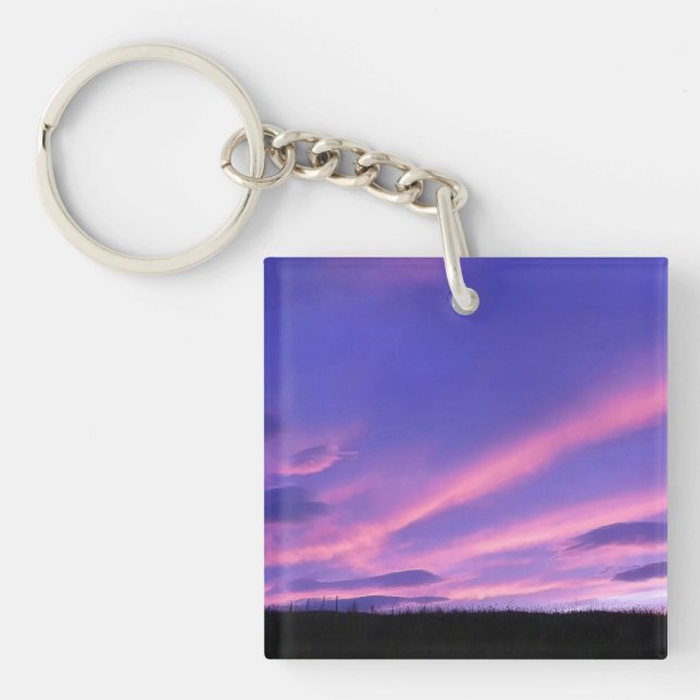 Purple Sky Sunset  Keychain (Front)