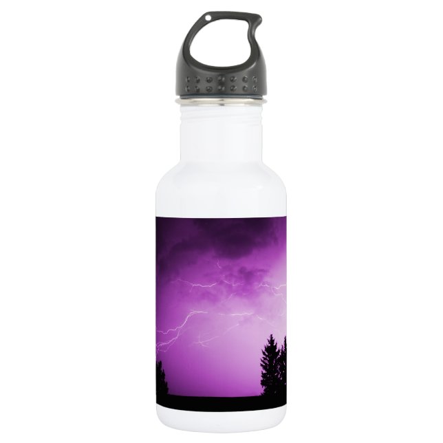 Purple Sky with Lightning 532 Ml Water Bottle (Front)