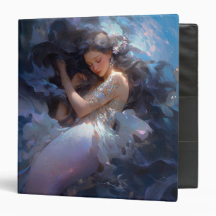 Purple Sleeping Mermaid Fantasy Art Binder