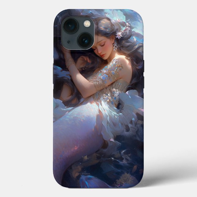Purple Sleeping Mermaid Fantasy Art Case-Mate iPhone Case (Back)