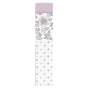 Purple small & big flowers short table runner