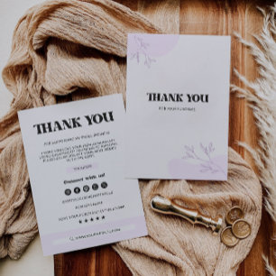 Purple Small Business Thank You Card, Card