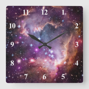 Purple Small Magellanic Cloud Square Wall Clock
