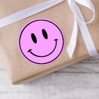 Purple Smiley One Happy Dude/Gal Birthday Stickers