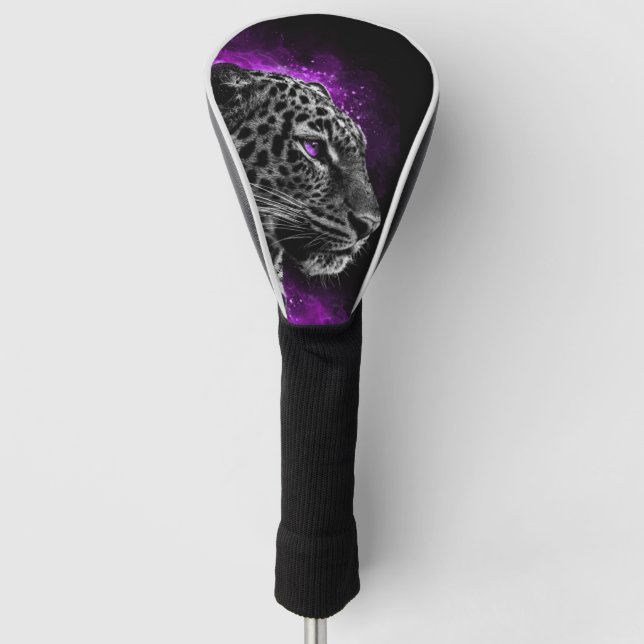 purple smoke leopard golf head cover (Front)