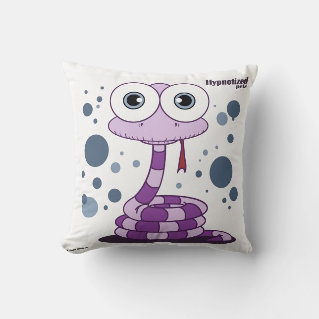 Purple Snake Polyester Throw Pillow 16" x 16" (Front)