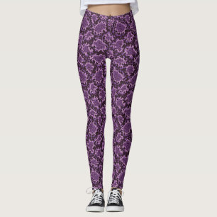 Purple Snake Print Leggings