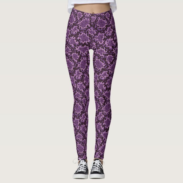 Purple Snake Print Leggings (Front)