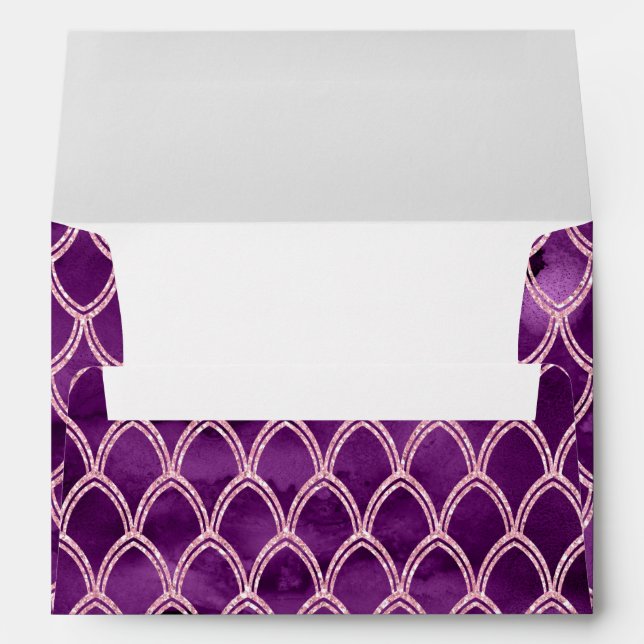 Purple Snake Serpent Reptile Pattern Envelope (Back (Bottom))