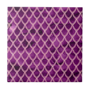 Purple Snake Serpent Reptile Pattern Tile