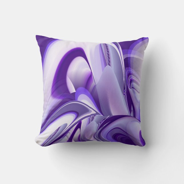 Purple Snow Dream , Abstract Fantasy Rainbow-Art Throw Pillow (Front)