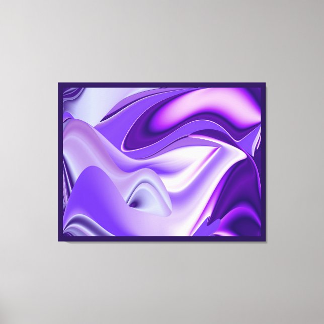 Purple Snow Dreams, Abstract Fantasy Rainbow Art Canvas Print (Front)