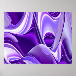 Purple Snow Dreams, Abstract Fantasy Rainbow Art Poster