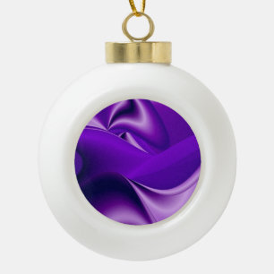 Purple Snow-Flower Dream Ceramic Ball Christmas Ornament