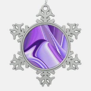 Purple Snow-Flower Dream Snowflake Pewter Christmas Ornament