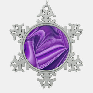 Purple Snow-Flower Dream Snowflake Pewter Christmas Ornament