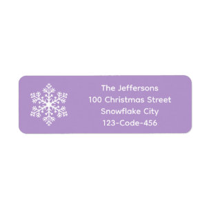 Purple Snowflake Address Labels
