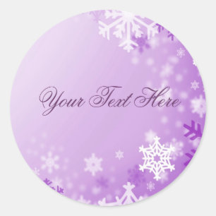 Purple Snowflake Christmas Envelope Sticker/seal Classic Round Sticker