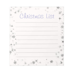 Purple Snowflake Christmas List Notepad