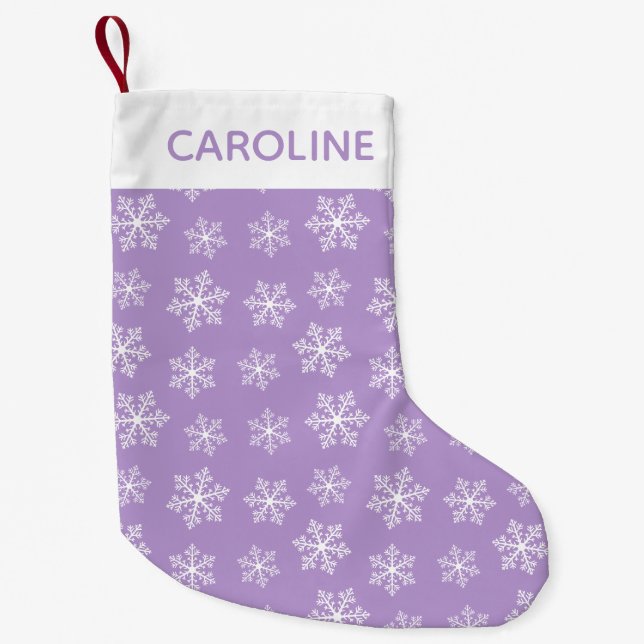 Purple Snowflake Christmas Stocking (Front)