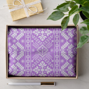 Purple Snowflake & Floral Fair Isle Christmas Tissue Paper