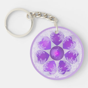 Purple snowflake keychain