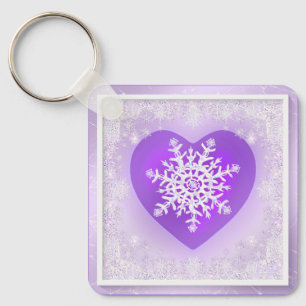 Purple snowflake keychain