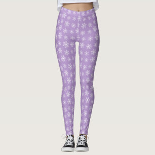 Purple Snowflake Leggings