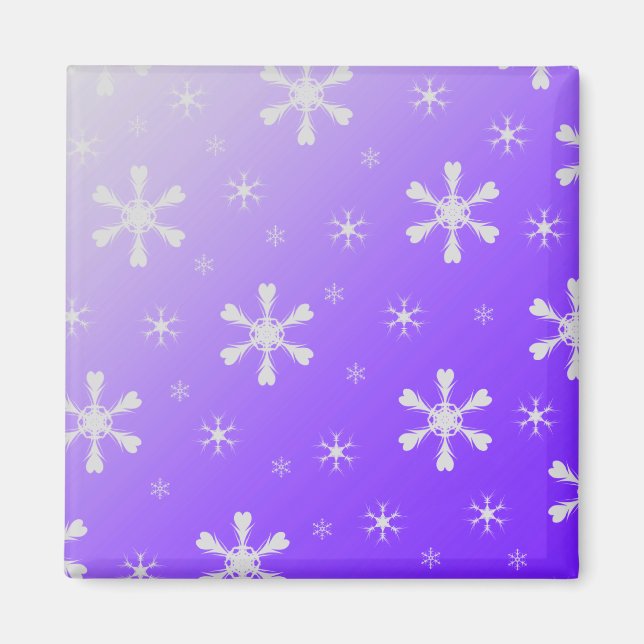 Purple Snowflake Magnet (Front)