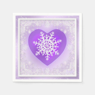 Purple snowflake napkin