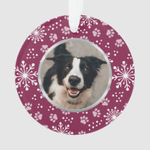 Purple Snowflake Paw Pattern Pet Photo