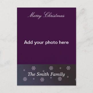 Purple Snowflake Photo Card